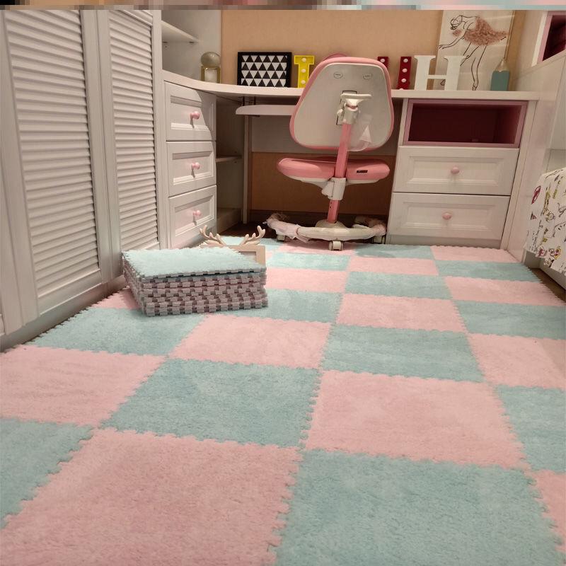 泡沫垫可裁剪f卧室绒面地垫拼图床边窗台防潮女生阳台客厅大面积