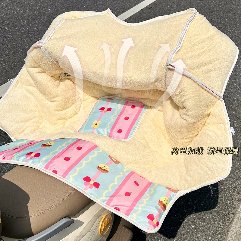 电动车挡风被冬季加绒加厚防水202E4新款高颜值防风被四季通用保