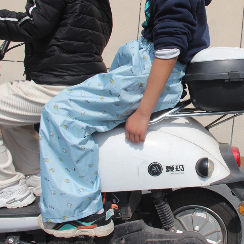 电动摩托车后座防晒裙防水衣防风罩挡风被遮阳防R紫外线盖腿儿童