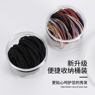 高弹力头绳女扎头2022新款 皮套A黑色发圈绑头发耐用橡皮筋发绳成