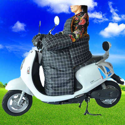 电动车挡风被加绒加厚分体双面防雨防寒J踏板摩托车防风罩加大护