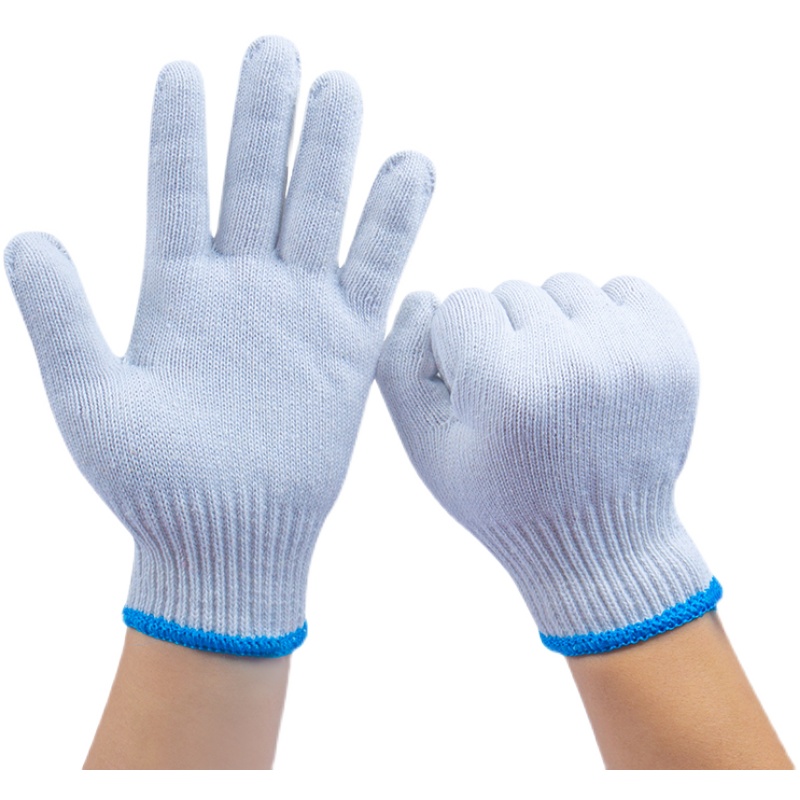 棉线手套男工地干活纯棉防滑加厚C劳工劳动白棉纱手套劳保耐磨工