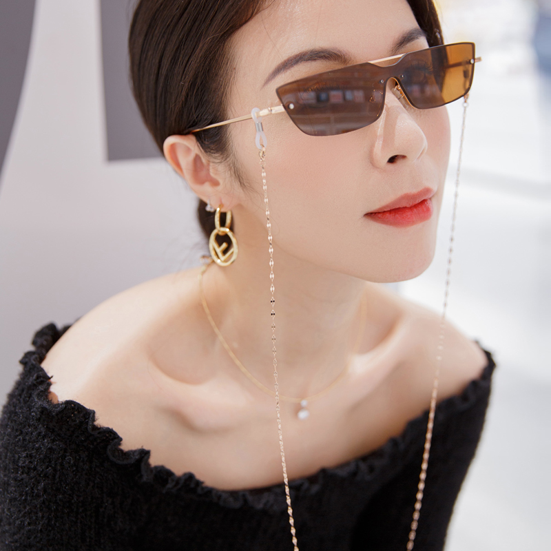 普拉迪金属眼镜链口罩绳防丢挂链时尚不锈钢真空电镀（钢嘴唇链）