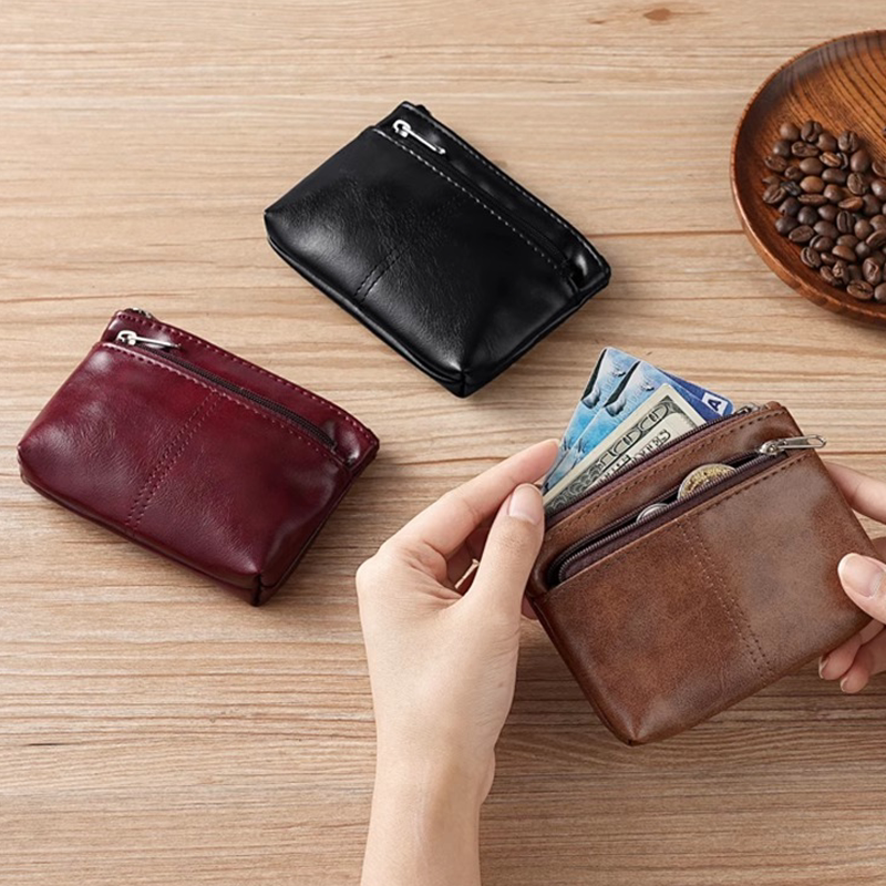 手工皮质小零钱包名片卡包真皮质感简约拉链驾驶证包公交卡钥匙包