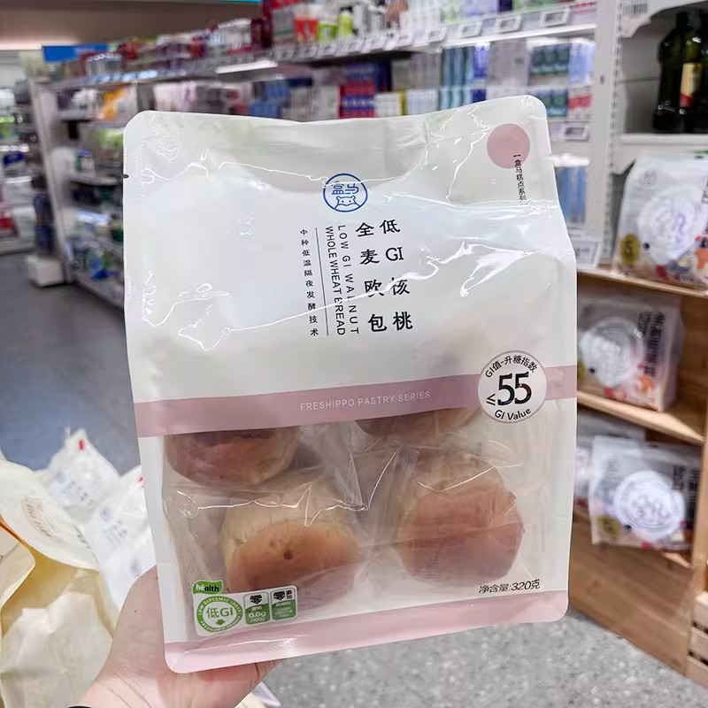 盒马超市低GI核桃全麦欧包320g