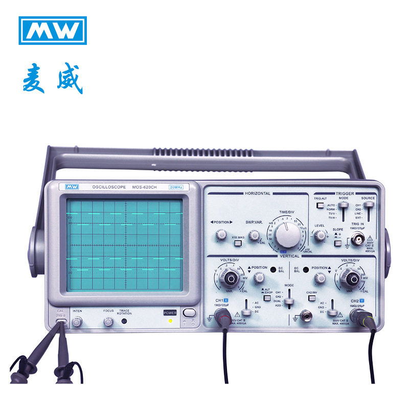 深圳厂家直销麦威20M模拟双踪示波器MOS-620CH台式