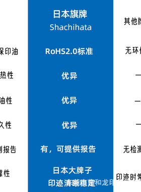 日本旗牌tat 工业印油M-99N黄色印油速干防水工业特殊印油识别用
