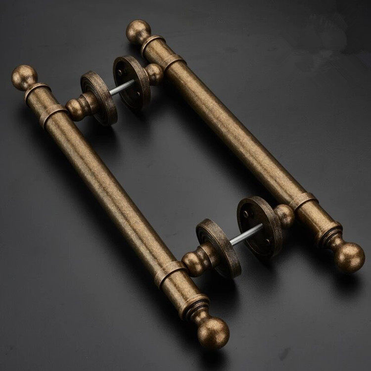 新中式纯铜玻璃门拉手仿古推拉大门拉手木门双开门把手豪华门对装