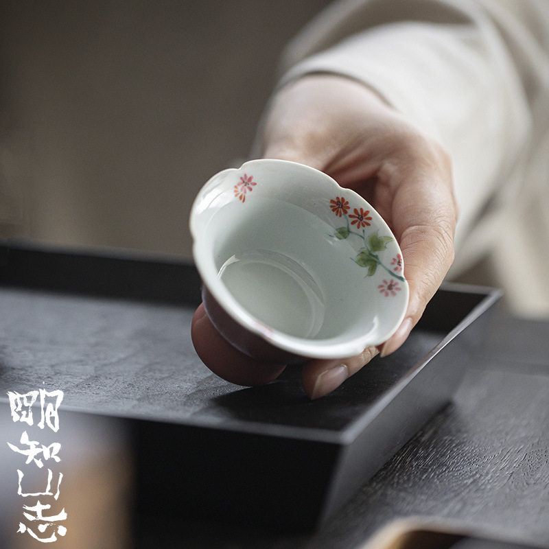 明知山志 凤仙粉高足花口杯 手绘花繁文人器喝茶单杯品茗杯 粉色,鲜花速递/花卉仿真/绿植园艺,其它园艺用品,淘宝优惠券,粉丝福利购,淘宝优惠卷