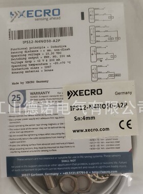 全新销售XECRO电感式接近开关IPS12-N4PC30-A2PIPS12-N4PC50-A12