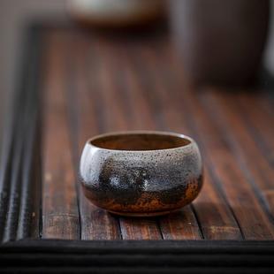 问度杯 柴烧杯纯手工主人杯柴烧粗陶主人杯高端茶具古风茶具