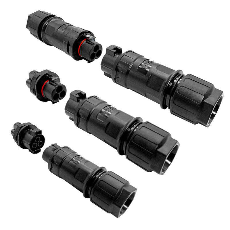 光伏3芯连接器圆孔防水IP68防水接头线径21mmAC交流插头AC500V50A