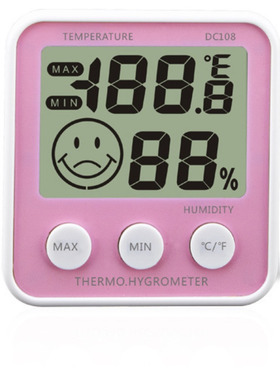 数显大屏幕显示 室内电子温度计湿度计红黄蓝绿色DC108