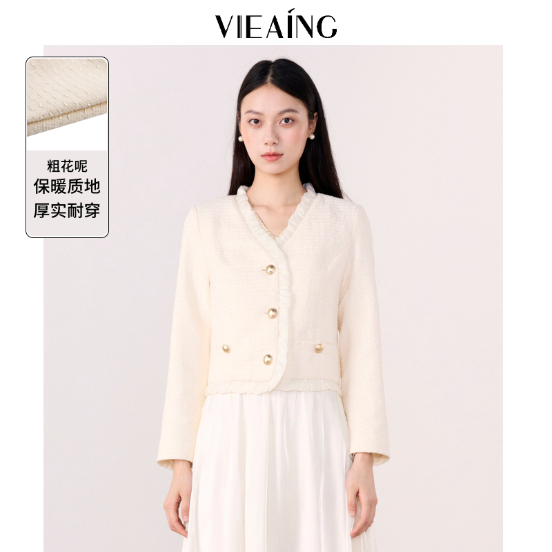 VIEA.ING薇迎羊毛小香风短外套