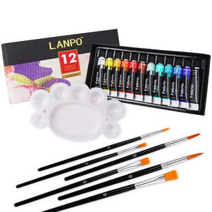 Lanpo Fabric Paint 12 24色12ml纺织颜料手绘套装铝塑管批发