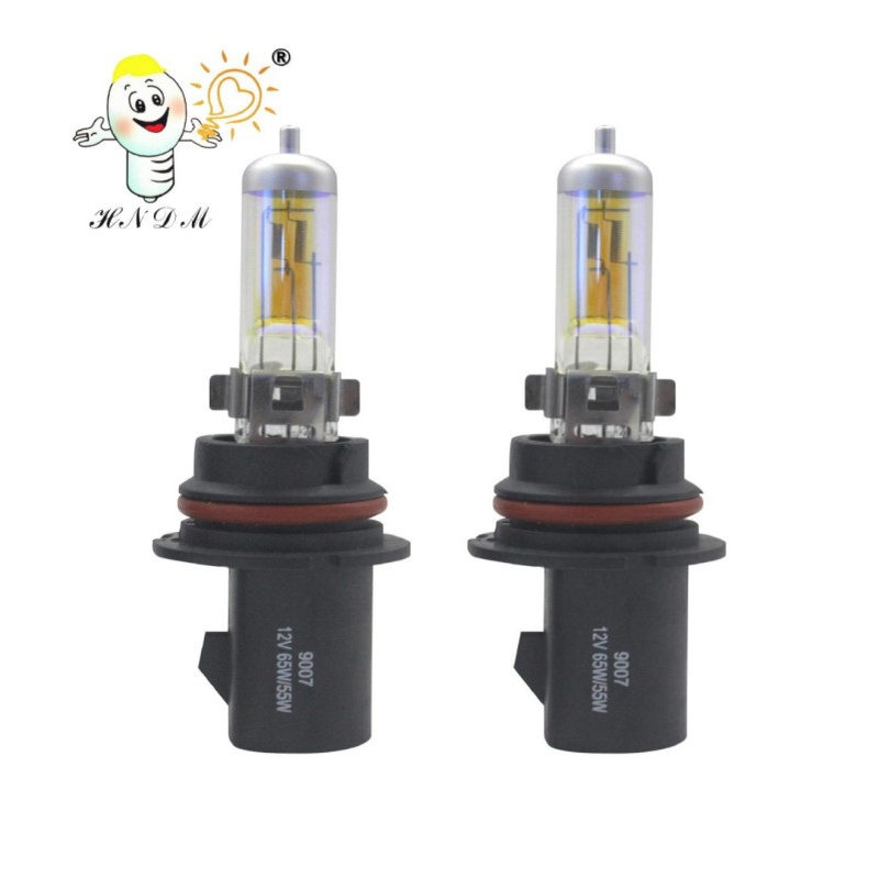汽车灯泡9007(HB5) 12V65/55W七彩黄汽车前大灯 石英玻璃卤素灯