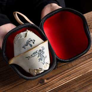 草木灰日式 一壶二杯收纳家用户外快客杯 复古便携式 旅行茶具小套装