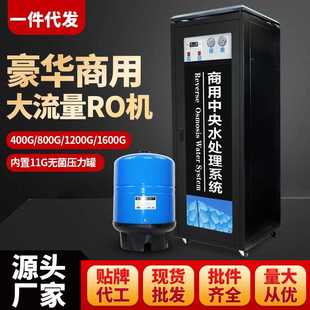 纯水设备商用中央处理 净水器黑高柜RO反渗透净水机工厂大型立式