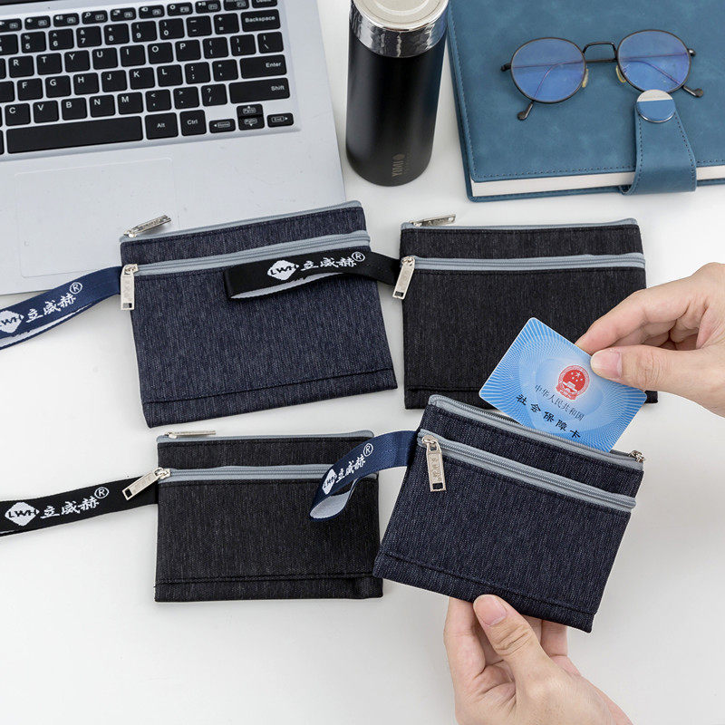 a4双层文件袋手提防水牛津布A5拉链票据袋B6笔袋零钱包钱包A6收纳卡片包B8身份证证件袋大容量加厚手提拉链袋
