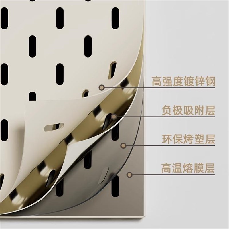 免打孔厨房洞洞板调料置物架墙上收纳挂板挂钩不锈钢金属配件定制