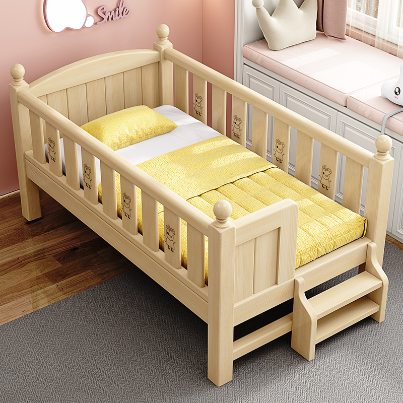 实木儿童拼接床带护栏单人宝宝婴儿小床男孩女孩定制加宽大床神器