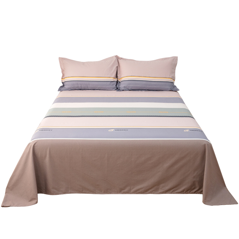 斜纹床单单件100%全棉学生宿舍单人家用双人1.5m床被单三件套