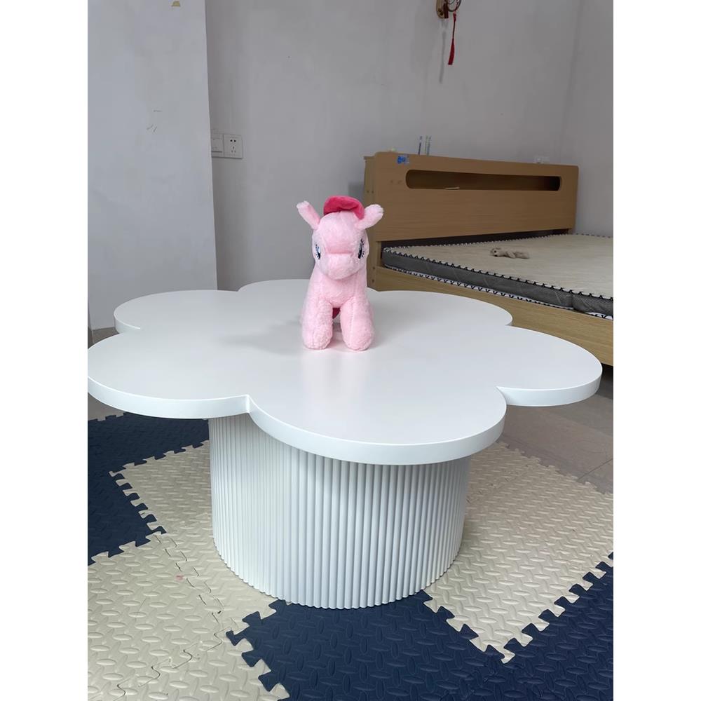 ins风玫红色花茶几艺术感异形简约现代边几民宿边桌设计师网红