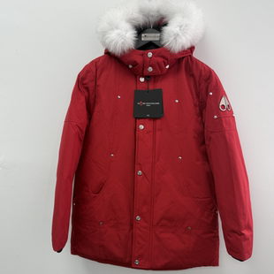 Moose Knuckles Unisex 大童 Parka 中长款 鸭绒羽绒服 红色 L