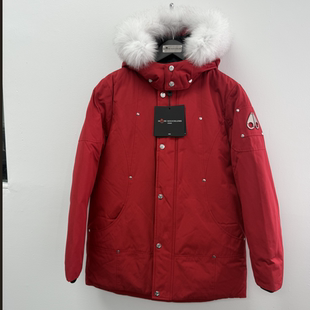 Moose Knuckles Unisex 大童 Parka 中长款 鸭绒羽绒服 红色 XL