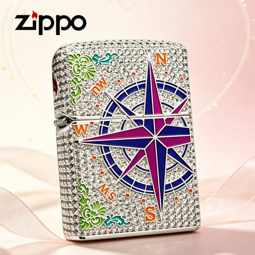 正品Zippo满钻防风煤油打火机