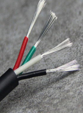 TRVV4芯耐弯曲柔性伺服动力控制电缆线1.25SQ*4C橙色外皮3黑+黄绿