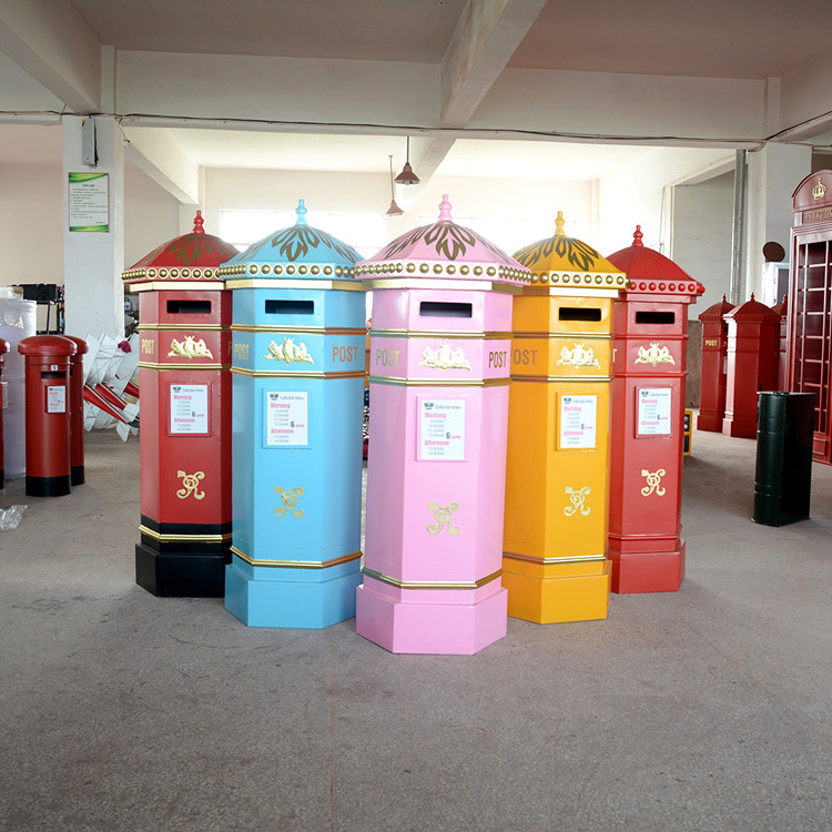 英伦风复古铁艺邮筒信报箱模型家居软软装饰摄影道具储物柜铁制