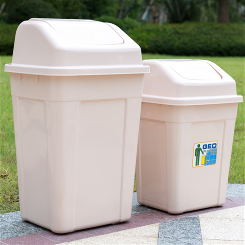 55L 矩形塑料无盖垃圾桶加厚带盖工业用垃圾桶卫生桶 可拆盖