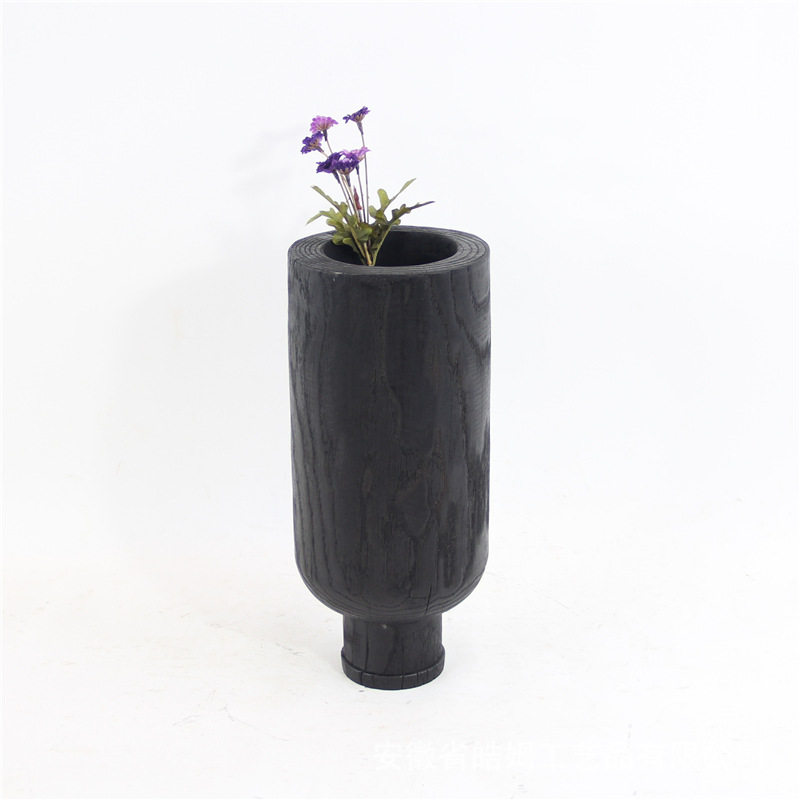 厂家销售手制新中式碳化栗木黑色花瓶家居酒店别墅艺术馆装饰摆件,模玩/动漫/周边/娃圈三坑/桌游,文化/体育周边,淘宝优惠券,粉丝福利购,淘宝优惠卷