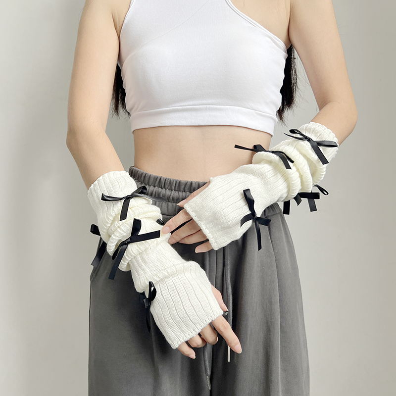 夏诺秀彩亚文化蝴蝶结手臂套袖