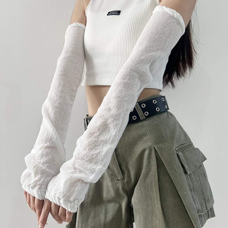 夏诺秀彩2025年夏季新款网纱手套女假袖子手臂套y2k穿搭防晒袖套