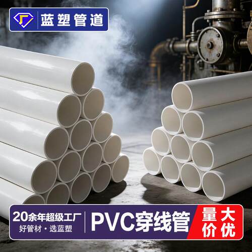 pvc穿线管25mm绝缘阻燃电工埋线缆保护管16/20/25/32电工pvc套管