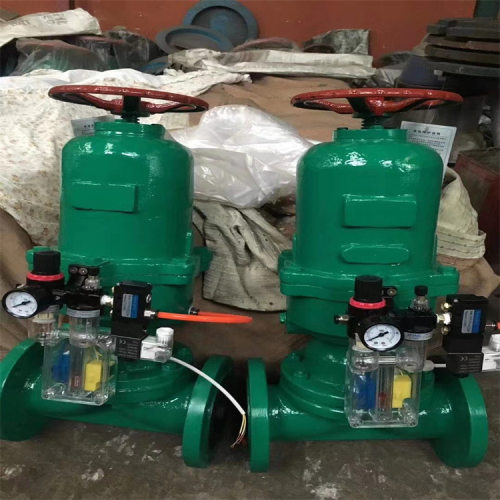 EG6K41J-10 DN125兴宁市阀门经销商工业衬胶隔膜阀 气动常开型
