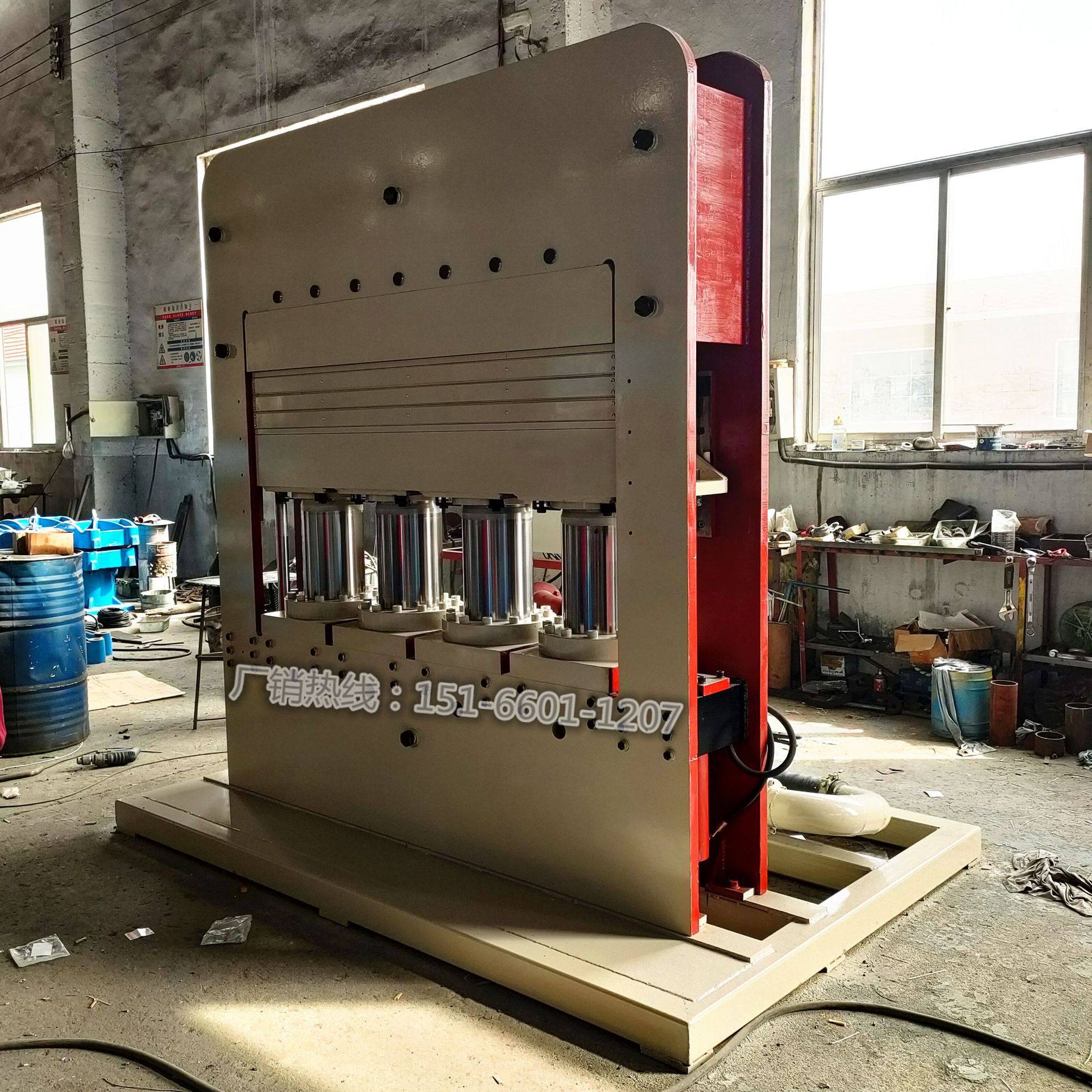 长条橡胶制品成型机 200t油桶加热带硫化机 全自动框架热压机