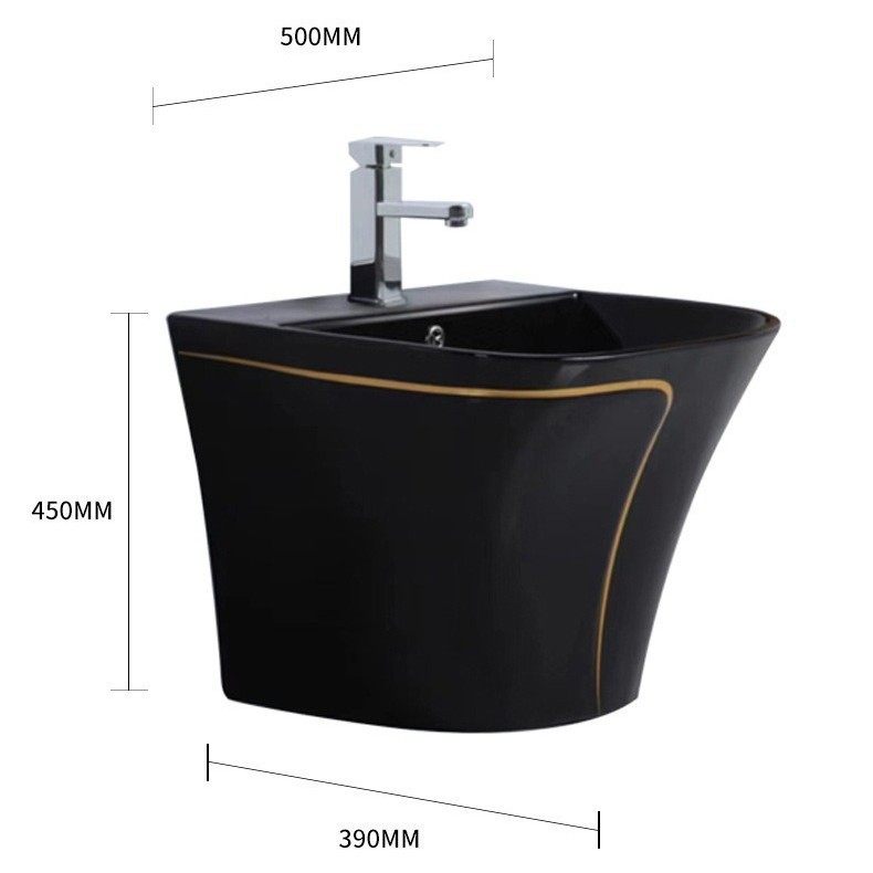 彩色旗袍挂式陶瓷洗脸盆南非洲东南亚中东一体挂盆Wall hungBasin