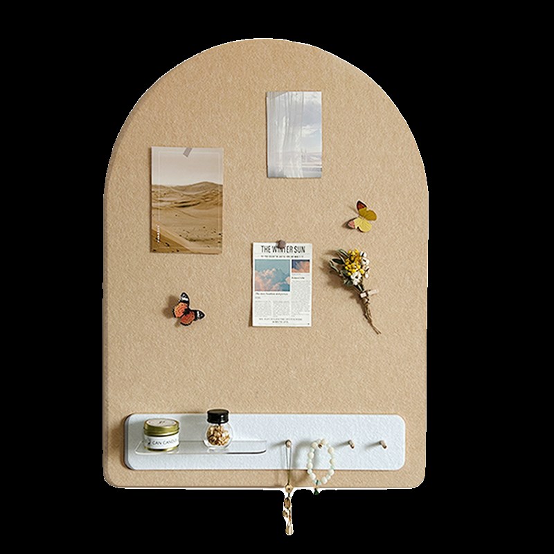 照片墙留言板免打孔置物架挂钩毛毡墙面贴组合展示板软木板幼儿园