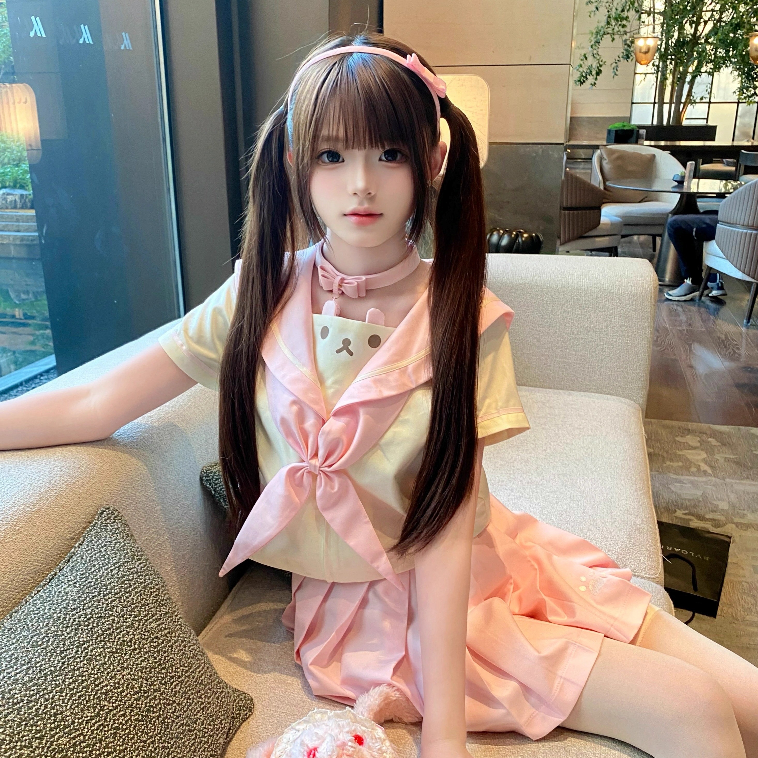 J制服水手服 轻轻软妹式系洛丽套装 长袖三件套制服预售原爱生服K