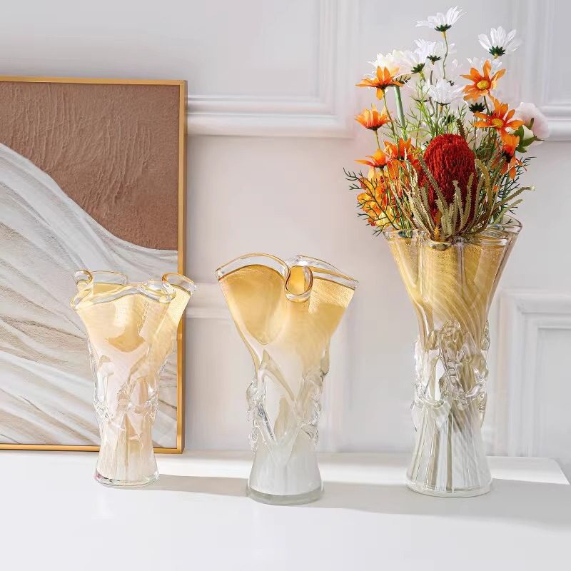 欧式轻奢琥珀色琉璃水培花瓶艺术摆件创意客厅样板间餐桌装饰花器,模玩/动漫/周边/娃圈三坑/桌游,文化/体育周边,淘宝优惠券,粉丝福利购,淘宝优惠卷