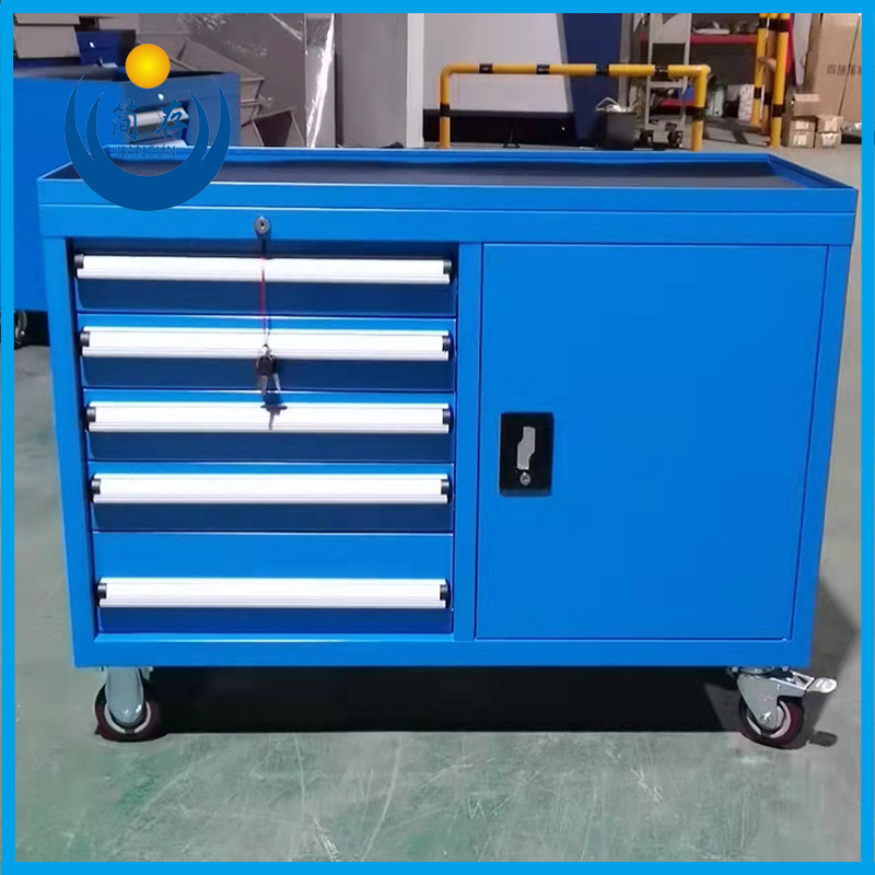 简存厂家现货 加厚重型抽屉式组合工具车带门带锁移动型工具车/柜