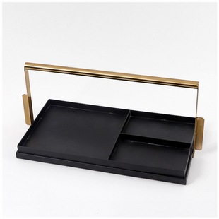 门厅金属中国风托盘 软装 现代简约样板房别墅新中式 托盘样板房家装