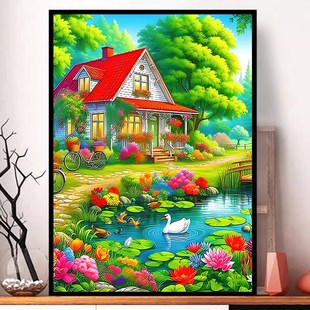 春日私语十字绣2024新款线绣客厅小幅卧室满绣小件简单自己绣手工