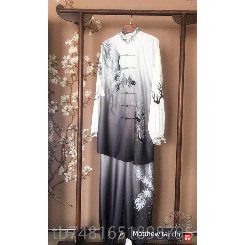 正品马演雷男凤女太极新渐变色重工业绣花太服极服武术服表服绣火