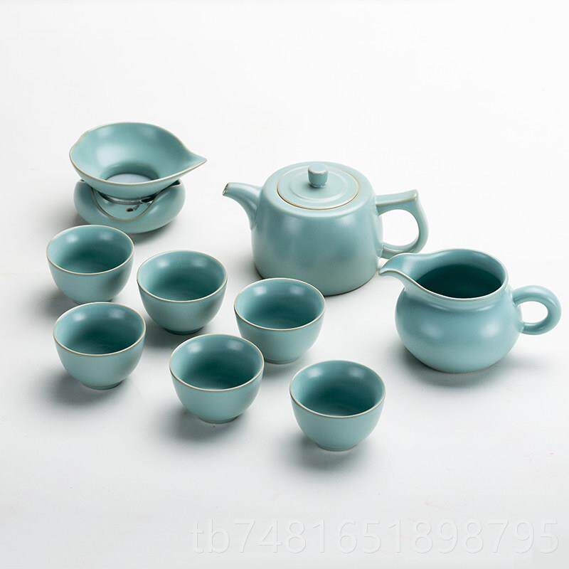 正品至信堂 天茶然玛瑙釉富贵家庭 茶具套组汝公瓷整套功夫具客厅