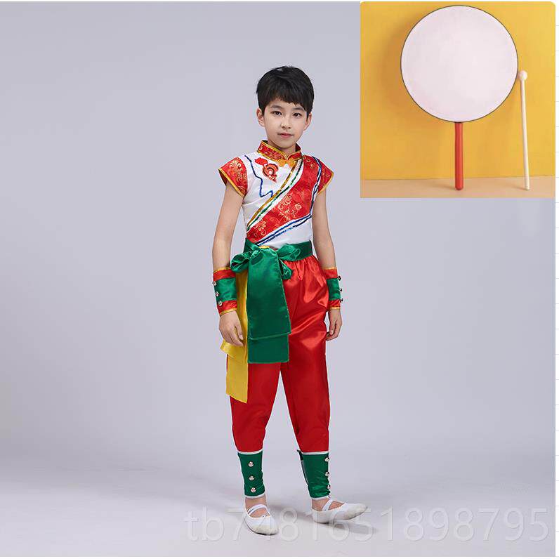 正品吒鼓舞蹈服儿童啦啦队开场舞演哪出服运动开幕式会打少鼓道具