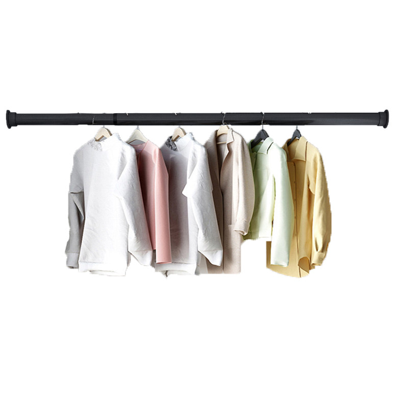 免打孔伸缩杆晾衣架窗帘杆子挂衣杆卫生间晾衣阳台顶装固定晾衣杆